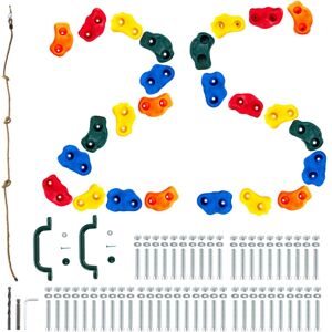 VEVOR 25 Rock Climbing Holds, Multi-Size and Colored Climbing Rocks for Kids and Adults, Rock Wall Holds with Knotted Rope, Handles and Mounting VEVOR 25 Rock Climbing Holds, Multi-Size and Colored Climbing Rocks for Kids and Adults, Rock Wall Holds with Knotted Rope, Handles and Mounting