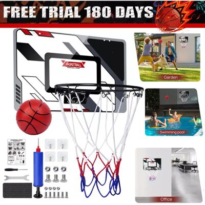 DAYPLUS Basketball Hoop & Net Ball Pump Portable In Outdoor Game with Wall Mount Fixings DAYPLUS Basketball Hoop & Net Ball Pump Portable In Outdoor Game with Wall Mount Fixings