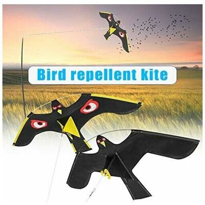 DEWDAT Bird Repelling Kite - Extendable Scarecrow - Flying Hawk Kite - For Birds For Garden Farm DEWDAT Bird Repelling Kite - Extendable Scarecrow - Flying Hawk Kite - For Birds For Garden Farm