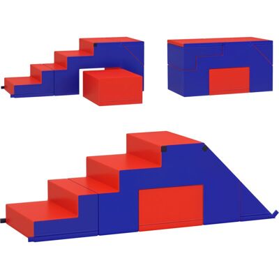 HOMCOM - 2-piece Soft Play Set - Dark Blue - Baby Foam Climber Block - Soft Play Set HOMCOM - 2-piece Soft Play Set - Dark Blue - Baby Foam Climber Block - Soft Play Set