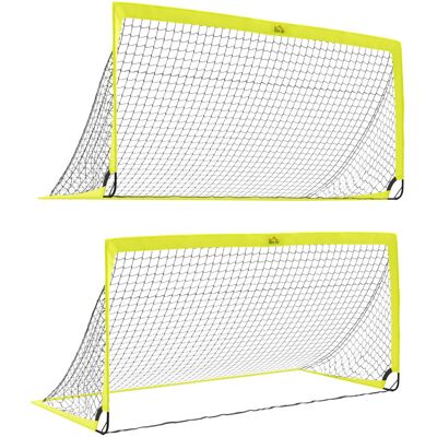 HOMCOM - Two Football Goal Nets - Yellow - Football Goal Nets HOMCOM - Two Football Goal Nets - Yellow - Football Goal Nets