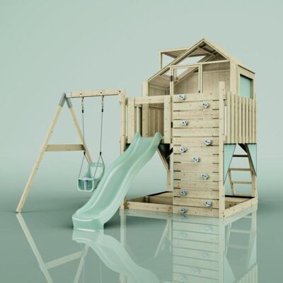 REBO PolarPlay Kids Climbing Tower & Playhouse - Swing Eerika Sage REBO PolarPlay Kids Climbing Tower & Playhouse - Swing Eerika Sage