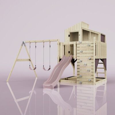 REBO PolarPlay Kids Climbing Tower & Playhouse Swing Geir Rose REBO PolarPlay Kids Climbing Tower & Playhouse Swing Geir Rose