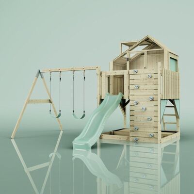 REBO PolarPlay Kids Climbing Tower & Playhouse - Swing Haldor Sage REBO PolarPlay Kids Climbing Tower & Playhouse - Swing Haldor Sage