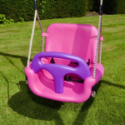 Rebo Pink 3-in-1 Baby Toddler Swing Seat - Perfect for Swing Sets Rebo Pink 3-in-1 Baby Toddler Swing Seat - Perfect for Swing Sets
