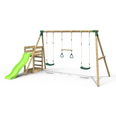 Comet - Rebo - Green - Wooden - Swing Set Comet - Rebo - Green - Wooden - Swing Set