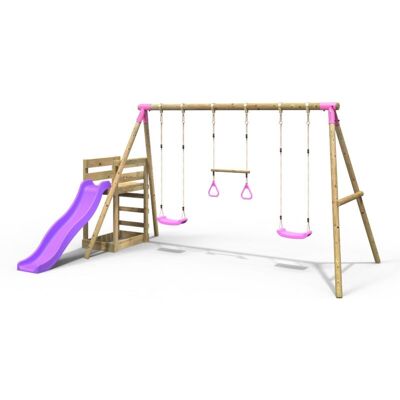 Comet - Rebo - Pink - Wood - Swing Set Comet - Rebo - Pink - Wood - Swing Set