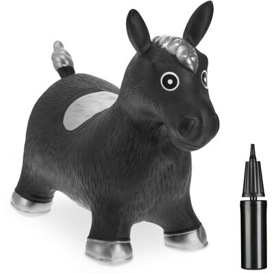 Relaxdays Bouncing Hopper Horse, Incl. Air Pump, for Children from 3 Years, BPA-Free, Inflatable Toy, 46x25x53 cm, Black Relaxdays Bouncing Hopper Horse, Incl. Air Pump, for Children from 3 Years, BPA-Free, Inflatable Toy, 46x25x53 cm, Black