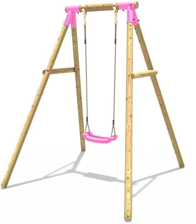 Rebo - Wooden Garden Swing Set - Solar Pink