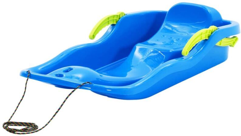 Sledge with Brakes Blue 87x40x18 cm Polypropylene Vidaxl