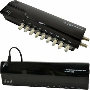 LOOPS 8 Way tv Aerial Distribution Amplifier 4G Amp Splitter Booster f type Coaxial dc