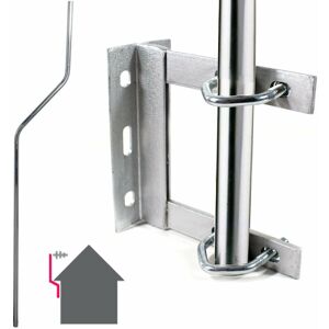 LOOPS Galvanised tv Aerial Wall Mounting Kit Cranked Offset Pole Mast Outdoor Bracket