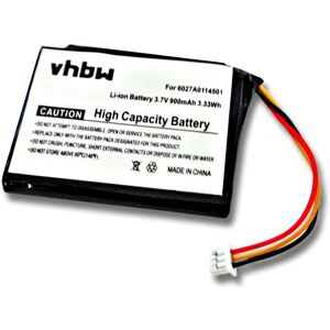 Replacement Battery compatible with TomTom Via 1605M, 1605TM gps Navigation System Sat Nav (900mAh, 3.7V, Li-Ion) - Vhbw