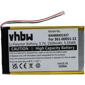 Battery compatible with Garmin Nüvi 2450, 150LMT, 2595LMT, 2450LM gps Navigation System Sat Nav (1500mAh, 3.7 v, Li-polymer) - Vhbw