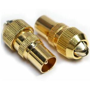 LOOPS 10x gold tv Aerial Male Connectors Coaxial Coax rf Cable Plug Freeview Grip End