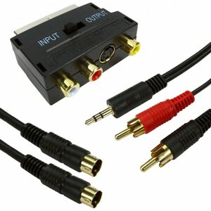 LOOPS 5M pc Laptop To tv Cable Kit s Video & 3.5mm Audio To 2 rca Phono & Scart Lead