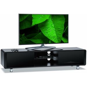 Capri Gloss Black with Black Sides Beam-Thru Remote Friendly 32-65 Flat Screen tv Cabinet - Centurion Supports