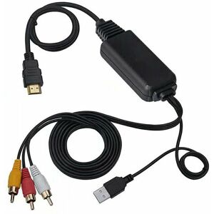 Alwaysh - Hdmi To Av 1080P Hdmi To Rca Converter 3Rca Cvbs Composite Video Audio Hdmi To Tv Dvd Ps3 Ntsc Av Adapter