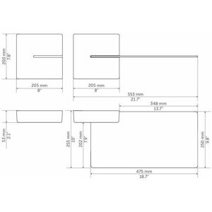 Meliconi - 480521 ba Modular shelf Wall mounted Acrylonitrile butadiene styrene (ABS),Tempered glass Black