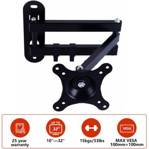 GREENBAY Monitor Wall Mount Bracket Swivel & Tilt for LED Curved QLED QE 4K LCD OLED SUHD UHD Monitor TV Wall Bracket Mount 10 - 32 up to 15kgs/33lbs (Single