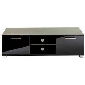 MMT FURNITURE DESIGNS LTD Modern White 140cm Matt Gloss TV Stand Cabinet Suitable for 40 49 50 55 65 Inch 4K LED Flat Screen TV's - Black