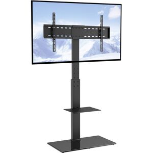 VEVOR TV Stand Mount, Swivel Tall TV Stand for 32 to 85 inch TVs, Height Adjustable Portable Floor TV Stand with Tempered Glass Base for Bedroom,