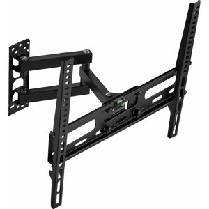 TECTAKE Tv wall mount for 26″-55″ swivel and tilt function vesa standards 50 x 50-400 x 400 - bracket tv, wall tv mount, tv on wall bracket - black