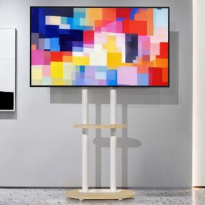 UNHO Rolling Floor TV Stand Bracket Height Adjustable TV Mount for Most 32 to 75 inch LCD LED OLED TVs UNHO Rolling Floor TV Stand Bracket Height Adjustable TV Mount for Most 32 to 75 inch LCD LED OLED TVs