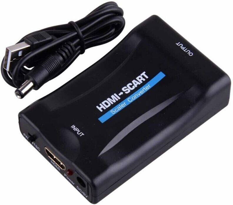 Linghhang - Scart to hdmi Adapter,1080P hd Scart to hdmi Converter Compatible for ntsc pal for Sky hd Blu Ray PS3 tv vcr vhs etc.