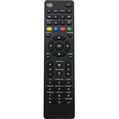 OEM Universal Replacement Remote Control For Samsung, Sony, Philips, Panasonic, Tcl, Sharp, Hitachi, Vizio, Toshiba And Hisense Smart Tvs. Easy To Install. OEM Universal Replacement Remote Control For Samsung, Sony, Philips, Panasonic, Tcl, Sharp, Hitachi, Vizio, Toshiba And Hisense Smart Tvs. Easy To Install.