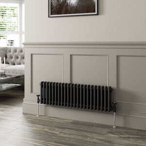 DURATHERM Traditional Black Collosseum Column Radiators Vertical Horizontal 300 x 1010mm Double Column Horizontal - Black