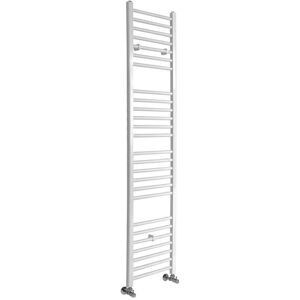 Milano - Ive - Modern White Straight Bar Heated Towel Rail Radiator - 1800mm x 400mm