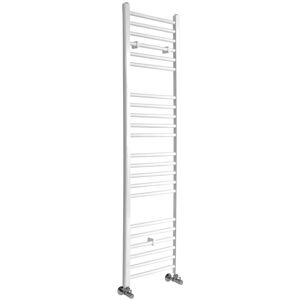 Milano - Ive - Modern White Straight Bar Heated Towel Rail Radiator - 1600mm x 400mm