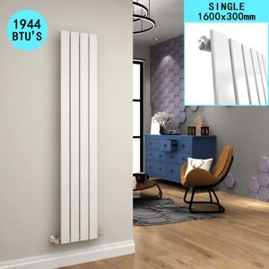 Elegant - White Vertical Radiator Designer Central Heating Rad 1600x300mm Single Panel Radiator