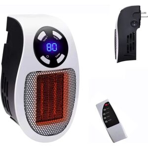 TINOR 500W Space Heater, Wall Plug Electric Heater As Seen On tv With Adjustable Thermostat And Timer And led Display, Compact For The Office Dorm.