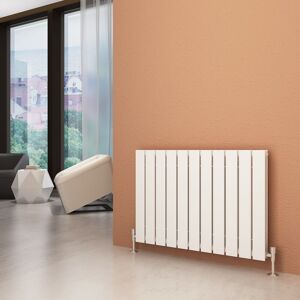 600 x 836 mm White Horizontal Column Designer Radiator Double Flat Panel Radiator Heater - Elegant