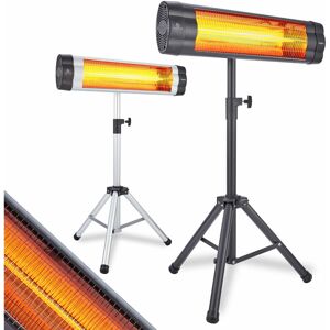 AREBOS Infrared Radiant Heater 2500 w with Stand Height Adjustable Fluently Adjustable Swivel incl. Wall Mounting for Indoor and Outdoor Use Black - Black