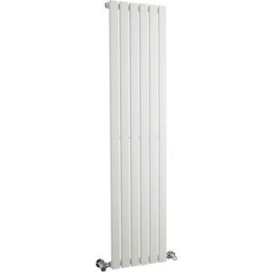 Sloane Single Designer Vertical Radiator 1500mm h x 354mm w - Satin White - Hudson Reed