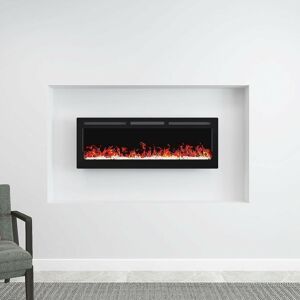 50 electric fireplace bracket Wall mounted security 14 led colors 10 flame effects Heater with remote control - Black - Biubiubath