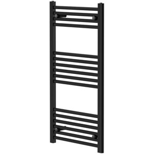 COLORE Pizarro Matt Black 1000mm x 500mm Straight Heated Towel Rail - Matt Black