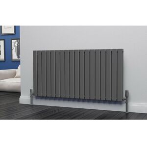 Eastgate - Eben Steel Anthracite Horizontal Designer Radiator 600mm h x 1224mm w Double Panel - Central Heating - Anthracite