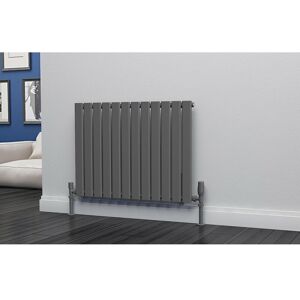 Eastgate - Eben Steel Anthracite Horizontal Designer Radiator 600mm h x 816mm w Single Panel - Dual Fuel - Standard - Anthracite