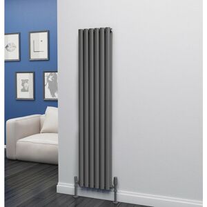 Eclipse Steel Anthracite Vertical Designer Radiator 1600mm h x 348mm w Double Panel - Central Heating - Anthracite - Eastgate