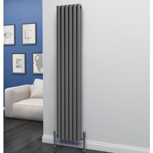 Eclipse Steel Anthracite Vertical Designer Radiator 1800mm h x 348mm w Double Panel - Central Heating - Anthracite - Eastgate