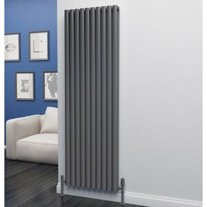 Eclipse Steel Anthracite Vertical Designer Radiator 1800mm x 580mm Double Panel - Central Heating - Anthracite - Eastgate