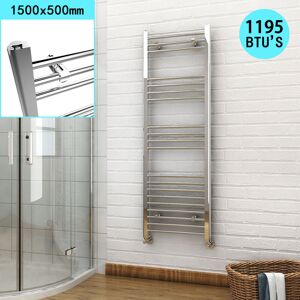 1500 x 500mm Chrome Heated Towel Rail Designer Bathroom Radiator - Elegant