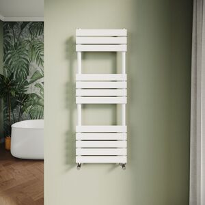 Elegant - Modern Central Heating Towel Radiator Bathroom Flat Panel Heated Towel Rail 1200x450mm White