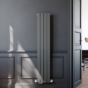 Steel Vertical Radiator Modern Bathroom Flat Panel Radiator Central Heating Rad, 1600x300mm Anthracite Single - Elegant