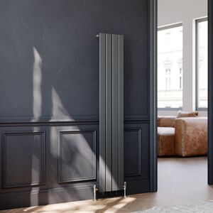 Elegant - Vertical Column Designer Radiator Flat Panel 1600 x 300 mm Anthracite Single