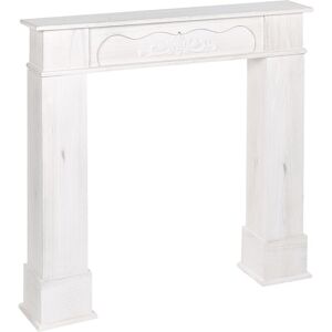 Beliani - Faux Fireplace Mantel Surround Paulownia Decoration Living Room White Narnia - White